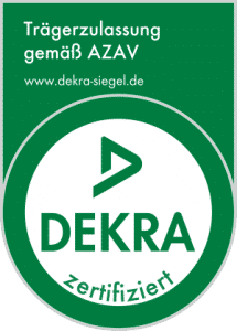Das Dekra Logo zum zertifizieren.