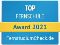 Ein Screenshot von dem Top Fernschule Award 2021 von FernstudiumCheck.de