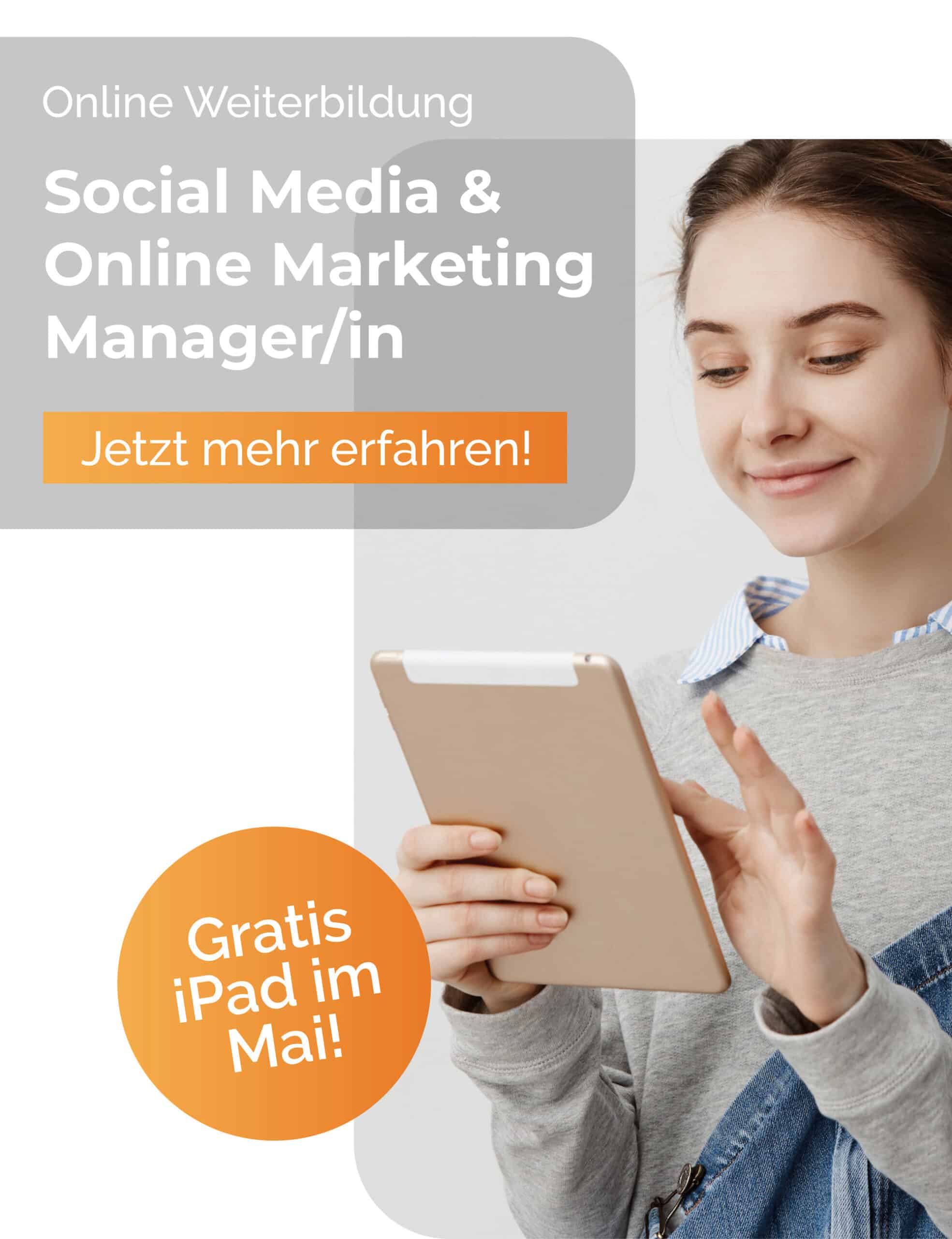 iPad Aktion Social Media Manager Online Marketing Manager Mai 2023