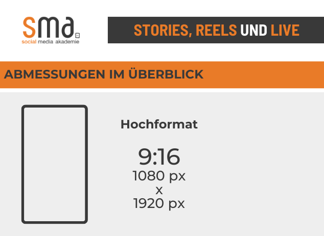 Abmessungen der Instagram Stories, Reels und Live-Videos