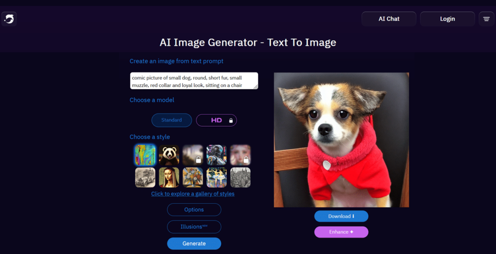 KI Bilder erstellen - Deep AI-Dashboard