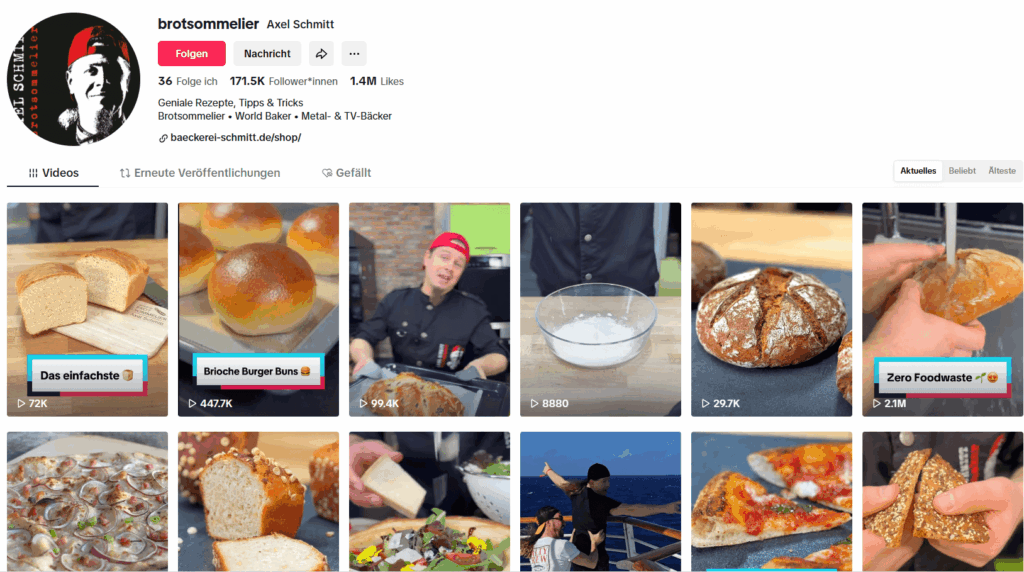 Social Media für Unternehmen-Axel Schmitt Account auf TikTok
