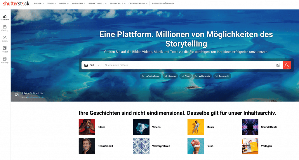 Stockfotos; Shutterstock Homepage