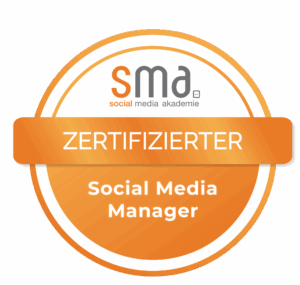Digital Badge der Social Media Akademie: zertifizierter Social Media Manager